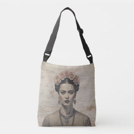 Rustikale Boho-Muse - Frida Kahlo Umhängetasche  Tragetaschen Mit Langen Trägern