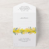 Rustikale Boho Mustard Yellow Floral Summer Weddin All In One Einladung (Außenbereich)