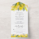 Rustikale Boho Mustard Yellow Floral Summer Weddin All In One Einladung (Innen Boden)