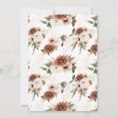 Rustikale Boho-neutrale Blumenhochzeit Einladung (Rückseite)