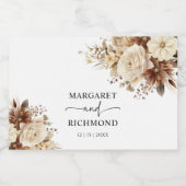 Rustikale Boho-neutrale Blumenhochzeit Schaumweinetikett (Einzelnes Label)