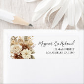 Rustikale Boho neutrale Floral Wedding Address Lab (Insitu)