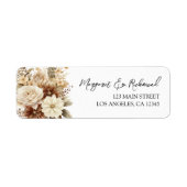Rustikale Boho neutrale Floral Wedding Address Lab (Vorne)