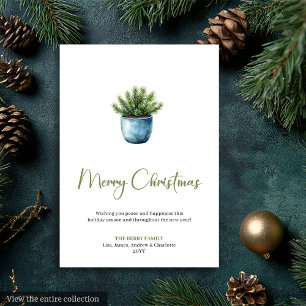 Rustikale Boho-Neutrale Kiefernkrone Weihnachtsgru Feiertagskarte