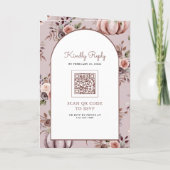 Rustikale Boho neutrale Kürbis-Blumen-QR-Code-Hoch Einladung (Rückseite)