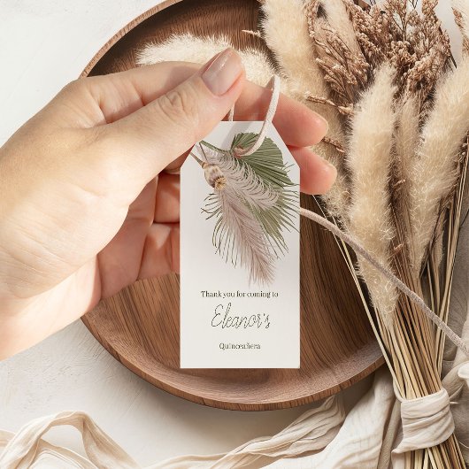 Rustikale Boho Pampas Gras Danke Geschenkanhänger