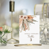 Rustikale Boho Pampas Grass Floral Wedding Platzkarte