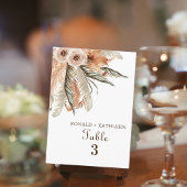 Rustikale Boho Pampas Grass Floral Wedding Platzkarte