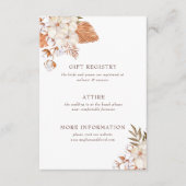 Rustikale Boho Pampas Grass Floral Wüste Hochzeit Begleitkarte (Vorderseite)