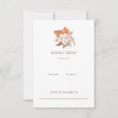 Rustikale Boho Pampas Grass Floral Wüste Hochzeit RSVP Karte (Vorderseite)