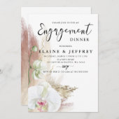 Rustikale Boho Pampas Grass Orchid Engagement Part Einladung (Vorne/Hinten)