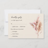 Rustikale Boho Pampas Grass RSVP-Karte RSVP Karte (Vorderseite)