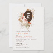 Rustikale Boho Pampas Grass Wedding Einladung (Vorderseite)