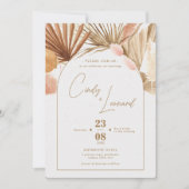 Rustikale Boho Pampas Grass Wedding Einladung (Vorderseite)