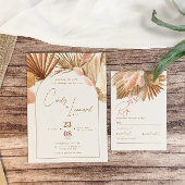 Rustikale Boho Pampas Grass Wedding Einladung