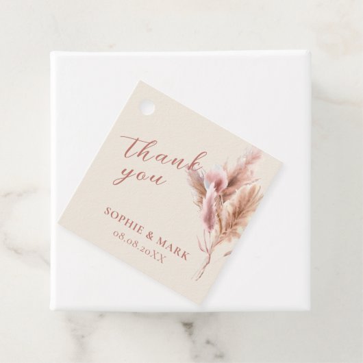 Rustikale Boho Pampas Grass Wedding Geschenkanhänger (Beispiel)