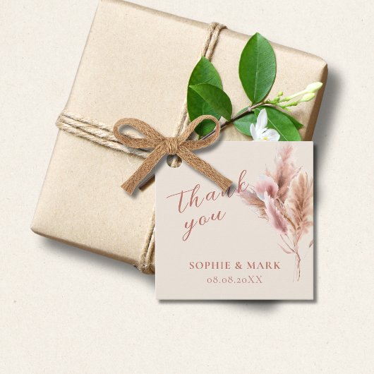 Rustikale Boho Pampas Grass Wedding Geschenkanhänger