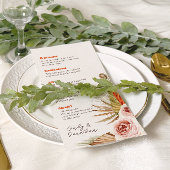 Rustikale Boho Pampas Grass Wedding Menükarte
