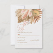 Rustikale Boho Pampas Grass Wedding RSVP Karte (Vorderseite)