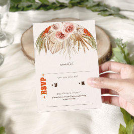Rustikale Boho Pampas Grass Wedding RSVP Karte
