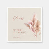 Rustikale Boho Pampas Grass Wedding Serviette (Vorderseite)