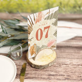 Rustikale Boho Pampas Grass Wedding Tischnummern