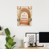 Rustikale Boho Pampas Hochzeitsdusche Willkommenss Poster (Heimbüro)