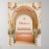 Rustikale Boho Pampas Hochzeitsdusche Willkommenss Poster (Vorne)