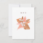 Rustikale Boho Pampas Orchids Cotton Blush Wedding RSVP Karte (Rückseite)