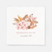 Rustikale Boho Pampas Orchids Cotton Blush Wedding Serviette (Vorderseite)