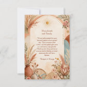 Rustikale Boho Pampas Wildblumen-Hochzeit Dankeskarte (Rückseite)