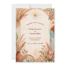 Rustikale Boho-Pampas-Wildblumen-Hochzeit