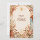 Rustikale Boho-Pampas-Wildblumen-Hochzeit Einladung (Rückseite)