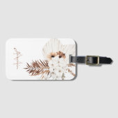Rustikale Boho-Pampasgras-Blumenmonogramm Gepäckanhänger (Vorderseite (Horizontal))