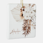 Rustikale Boho-Pampasgras-Blumenmonogramm Keramikornament (Rechts)