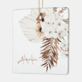 Rustikale Boho-Pampasgras-Blumenmonogramm Keramikornament (Links)