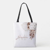 Rustikale Boho-Pampasgras-Blumenmonogramm Tasche (Rückseite)