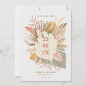 Rustikale Boho-Pampasgras-Hochzeit Save The Date (Vorderseite)