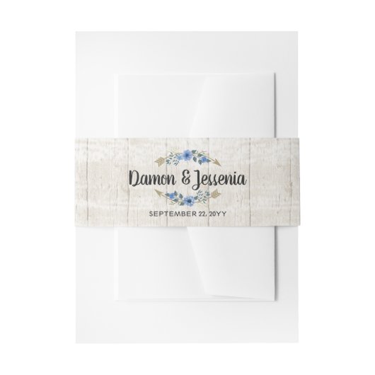 Rustikale Boho-Pfeile und Einladung zur Hochzeit m Einladungsbanderole (Vorderseite Beispiel)