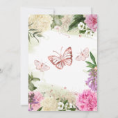 Rustikale Boho Pink Lila Blumenhochzeit Einladung (Rückseite)