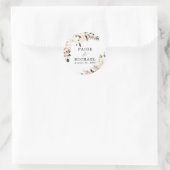 Rustikale Boho Pink White Floral Wedding Runder Aufkleber (Tasche)