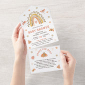 Rustikale Boho Rainbow Insekten Kinderdusche All In One Einladung (Abreißen)