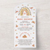 Rustikale Boho Rainbow Insekten Kinderdusche All In One Einladung (Innen Boden)