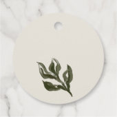 Rustikale Boho Retro Arch Grüne Botanische Hochzei Geschenkanhänger (Rückseite)