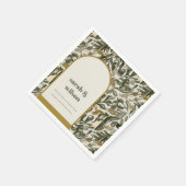 Rustikale Boho Retro Arch Grüne Botanische Hochzei Serviette (Ecke)