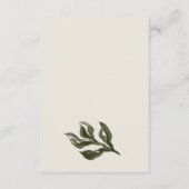 Rustikale Boho Retro Grüne botanische Hochzeit Det Begleitkarte (Rückseite)