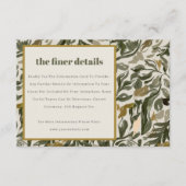 Rustikale Boho Retro Grüne botanische Hochzeit Det Begleitkarte (Vorderseite)