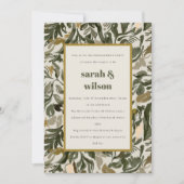 Rustikale Boho Retro grüne botanische Verlobung Einladung (Vorderseite)