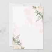 Rustikale Boho-Rosa-Blumen-Geweih-Hochzeit Save The Date (Rückseite)
