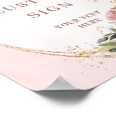 Rustikale Boho-Roségold-Grünpflanzen-Anpassungstaf Poster (Ecke)